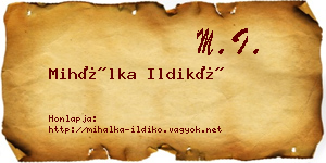 Mihálka Ildikó névjegykártya